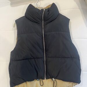 Reversible Black and Tan Puffer Vest